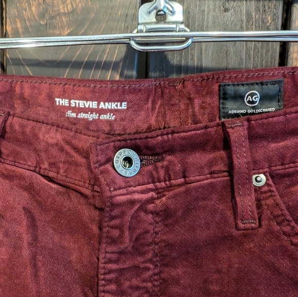 Anthropologie, burgundy velvet feeling Adriano Goldschmied, size 30 - Picture 2 of 7